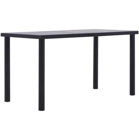 Dining Table Black and Concrete Grey 140x70x75 cm MDF vidaXL
