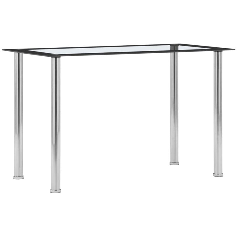 Vidaxl - Dining Table Black and Transparent 120x60x75 cm Tempered Glass