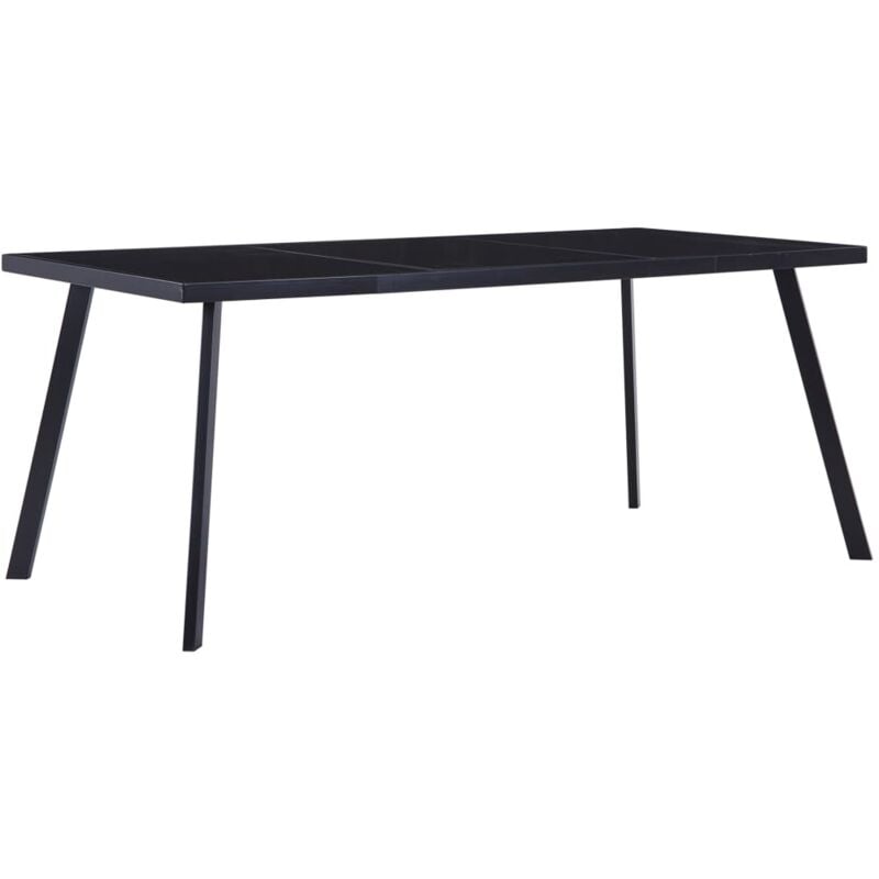 Dining Table Black 160x80x75 cm Tempered Glass Vidaxl