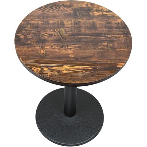 Dining Table Dining Dining Restaurant Home Interior MDF Bistro/Cafe/Bar/Kitchen Table Wood Board + Iron Legs, 60 x 60 x 72 cm (A)