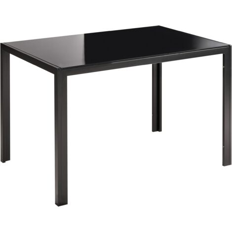 Dining Table LAVOS Black 120 cm 80 cm Tempered Glass