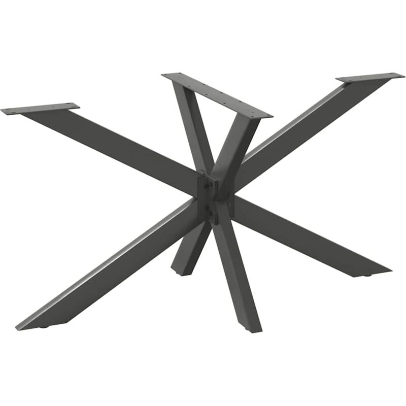vidaXL Dining Table Leg Spider Shape Anthracite 150x78x(72-73) cm Steel, Black
