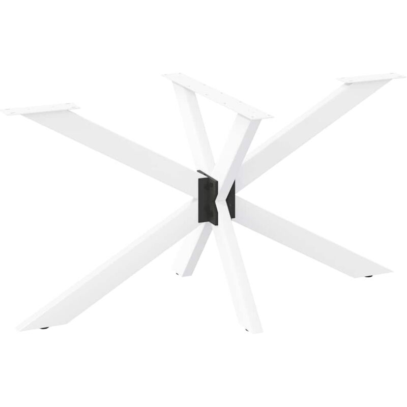 vidaXL Dining Table Leg Spider Shape White 120x68x(72-73) cm Steel, White