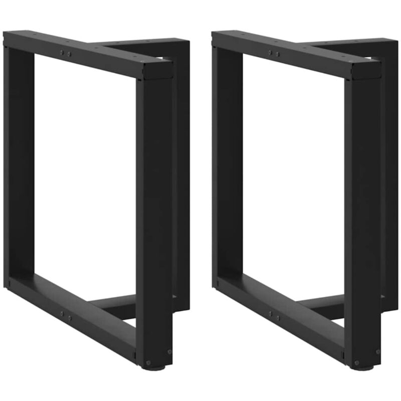 vidaXL Dining Table Legs T-Shaped 2 pcs Black 80x35x(72-73) cm Steel, Black