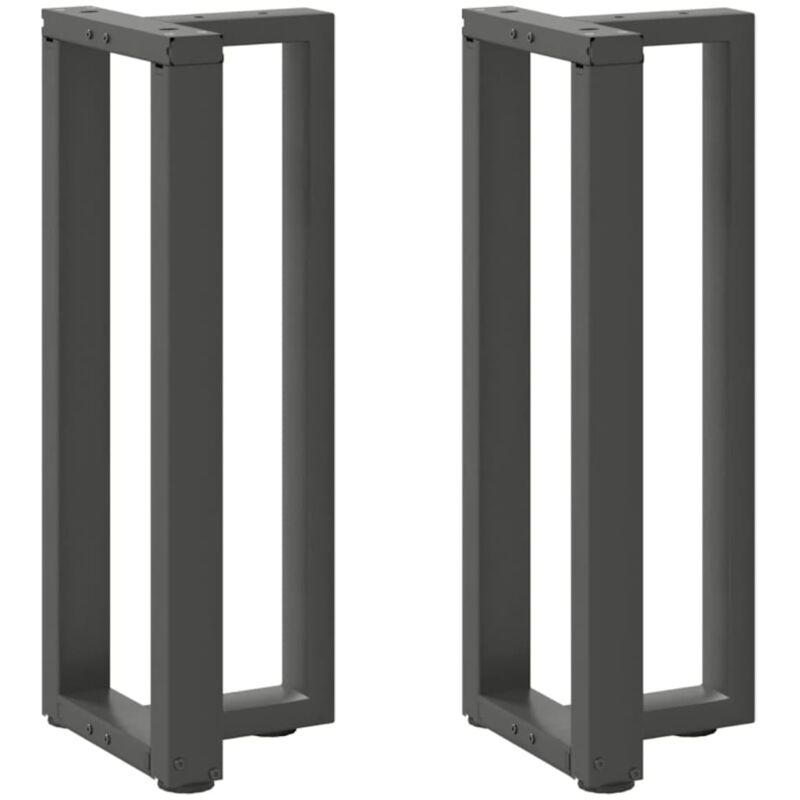 vidaXL Console Table Legs T-Shaped 2 pcs Anthracite 25x28x(72-73) cm Steel, Black