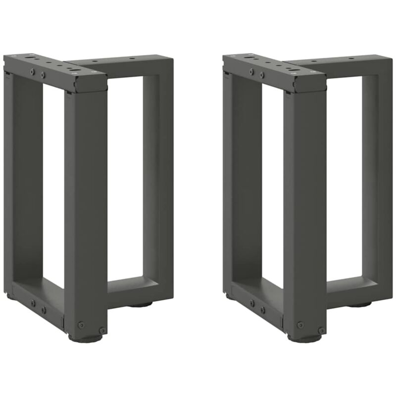 vidaXL Coffee Table Legs T-Shaped 2 pcs Anthracite 28x25x(42-43) cm Steel, Black