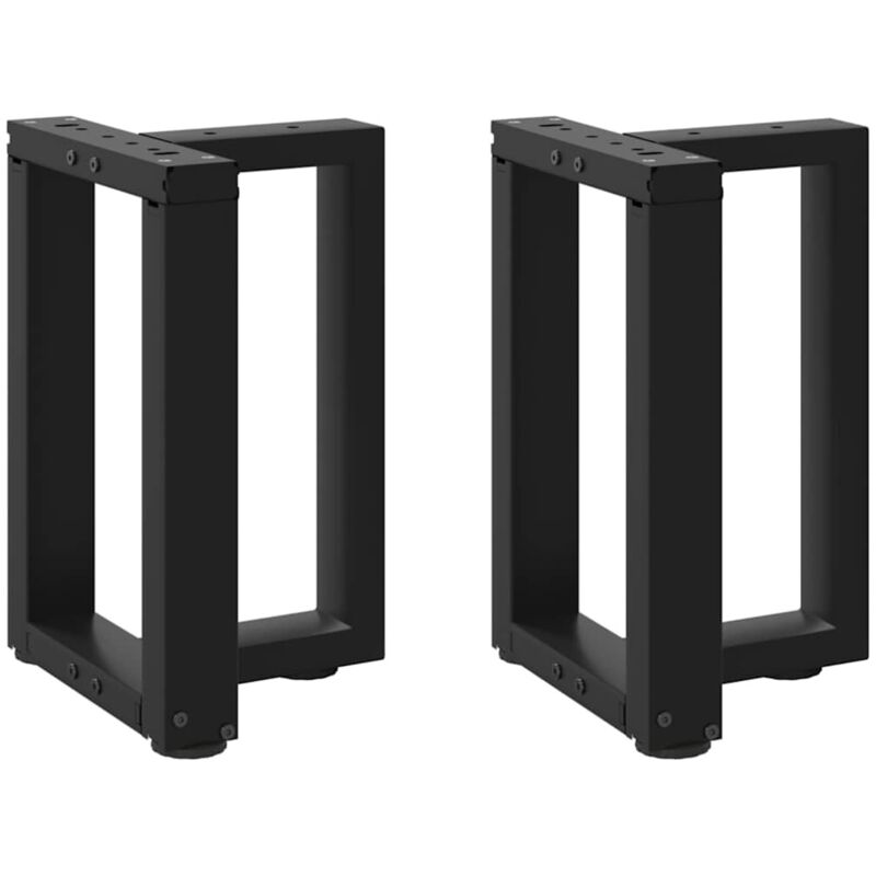 vidaXL Coffee Table Legs T-Shaped 2 pcs Black 28x25x(42-43) cm Steel, Black