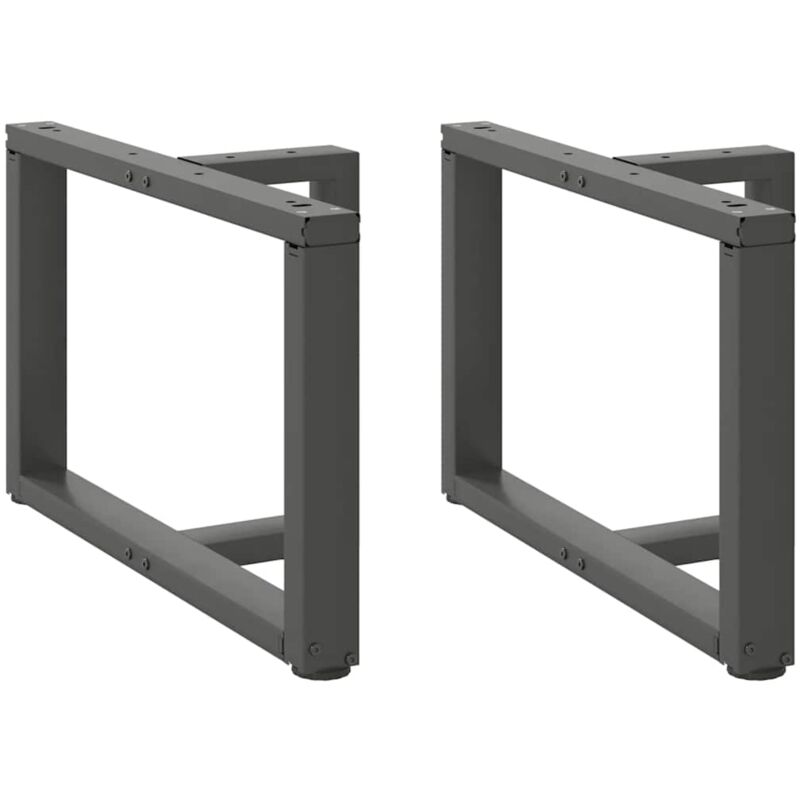 vidaXL Coffee Table Legs T-Shaped 2 pcs Anthracite 60x25x(42-43) cm Steel, Black