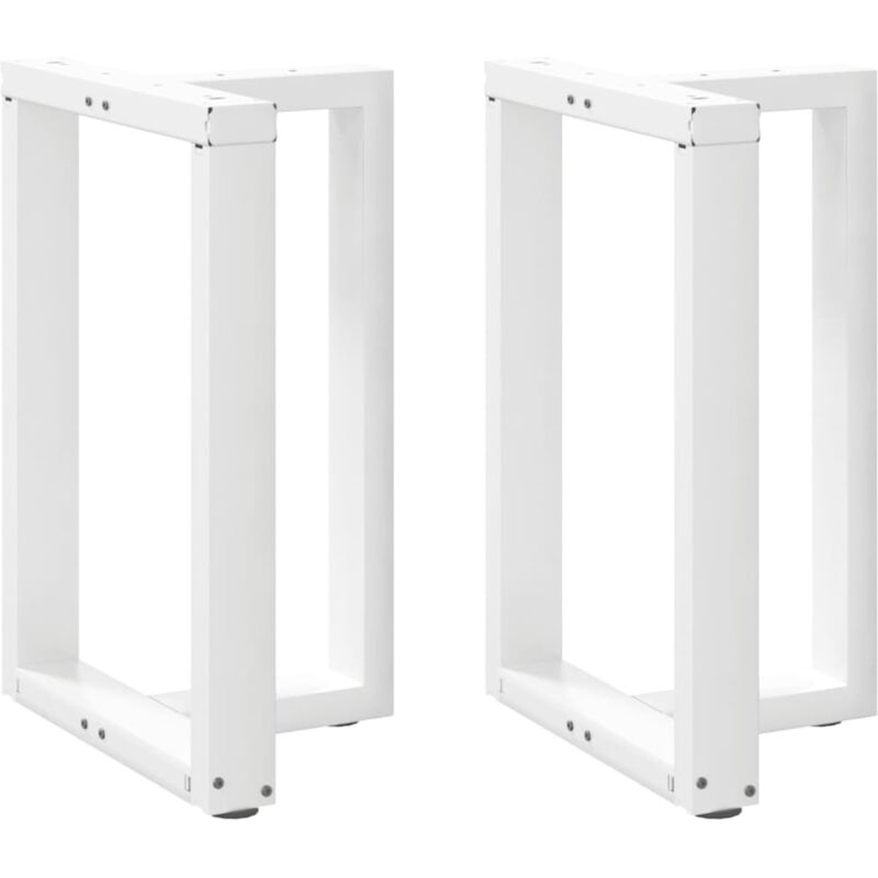 vidaXL Dining Table Legs T-Shaped 2 pcs White 60x35x(72-73) cm Steel, White