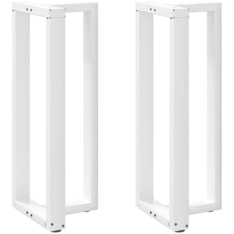 vidaXL Bar Table Legs T-Shaped 2 pcs White 40x35x(100-101) cm Steel, White
