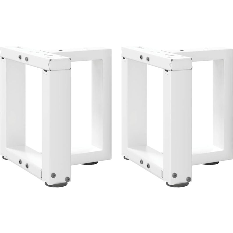 vidaXL Coffee Table Legs T-Shaped 2 pcs White 30x25x(30-31) cm Steel, White