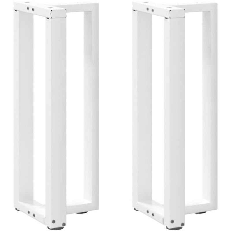 vidaXL Console Table Legs T-Shaped 2 pcs White 25x28x(72-73) cm Steel, White