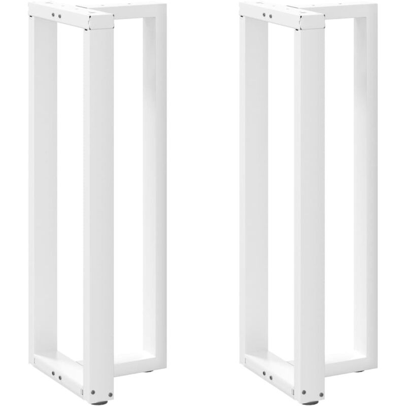 vidaXL Bar Table Legs T-Shaped 2 pcs White 50x35x(110-111) cm Steel, White