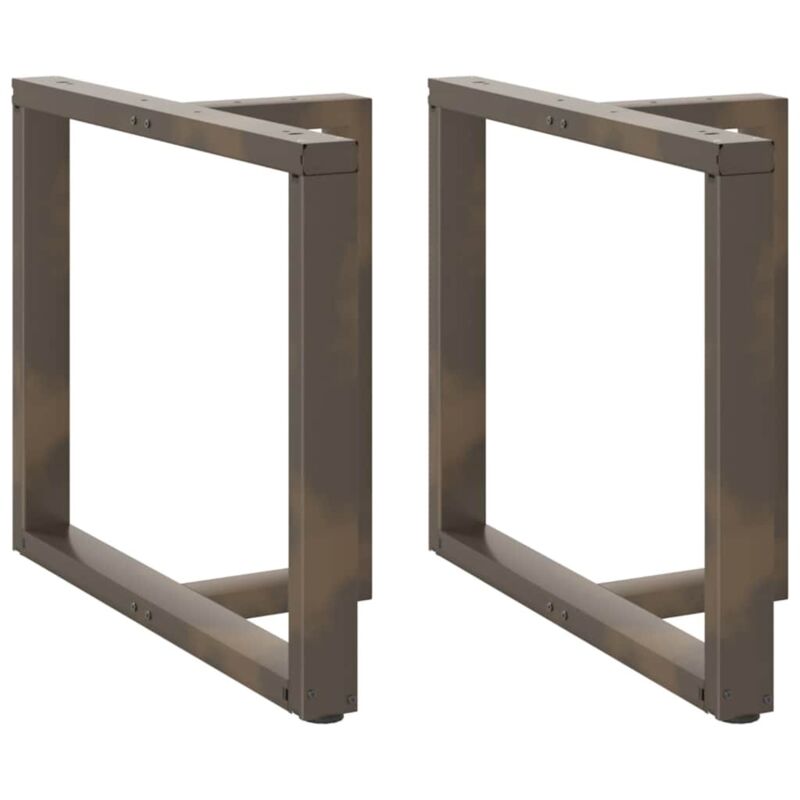 vidaXL Dining Table Legs T-Shaped 2 pcs Black 100x35x(72-73) cm Steel - Brown, Brown