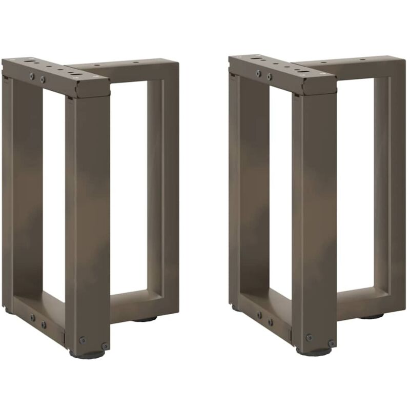 vidaXL Coffee Table Legs T-Shaped 2 pcs Black 38x25x(42-43) cm Steel - Brown, Brown