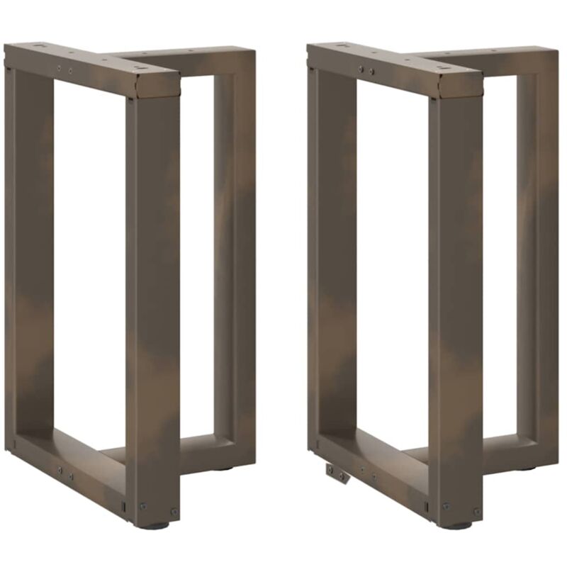 vidaXL Dining Table Legs T-Shaped 2 pcs Black 50x35x(72-73) cm Steel - Brown, Brown
