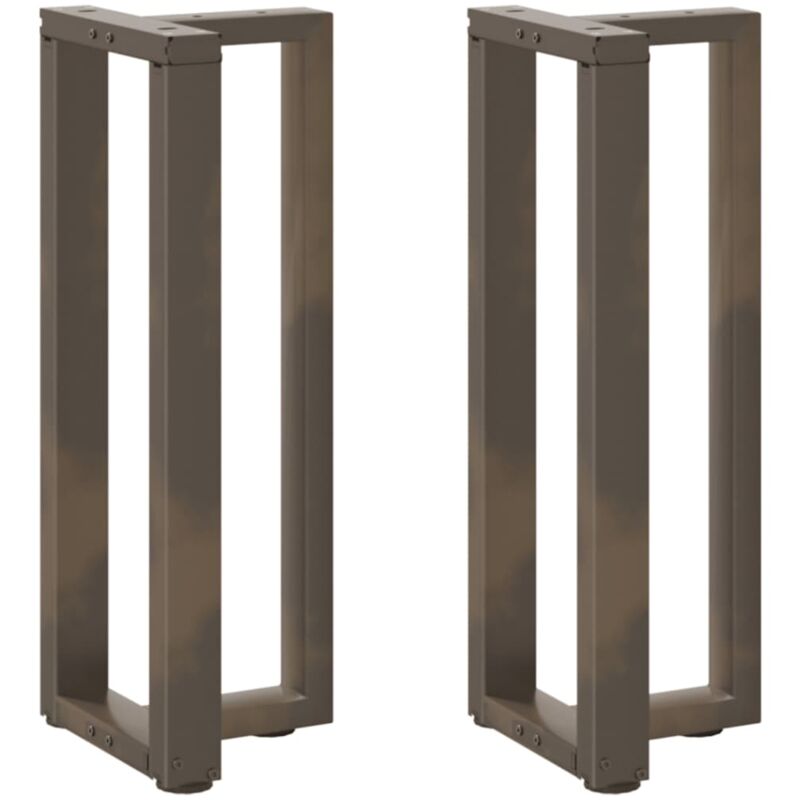 vidaXL Console Table Legs T-Shaped 2 pcs Black 38x25x(72-73) cm Steel - Brown, Brown