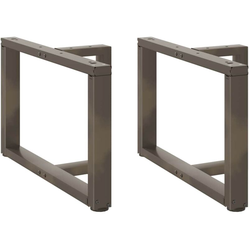 vidaXL Coffee Table Legs T-Shaped 2 pcs Black 60x25x(42-43) cm Steel - Brown, Brown