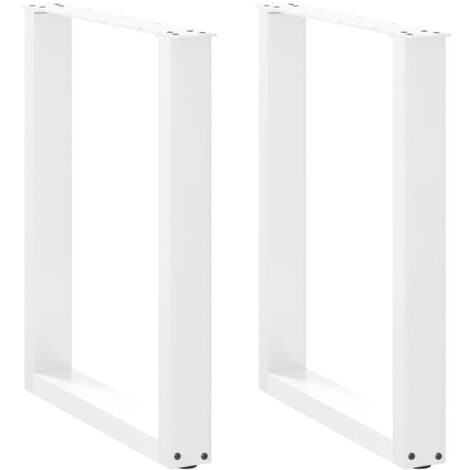Dining Table Legs U-Shaped 2 pcs White 60x(72-73) cm Steel vidaXL