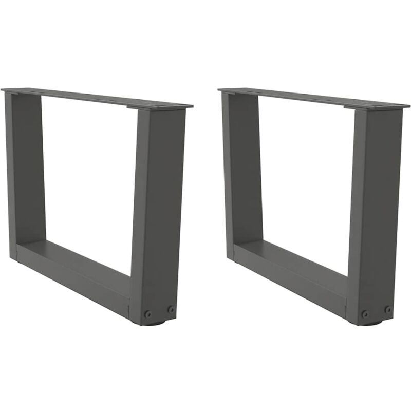 vidaXL Coffee Table Legs V-Shape 2 pcs Anthracite 50x(30-31.3) cm Steel - Black, Black