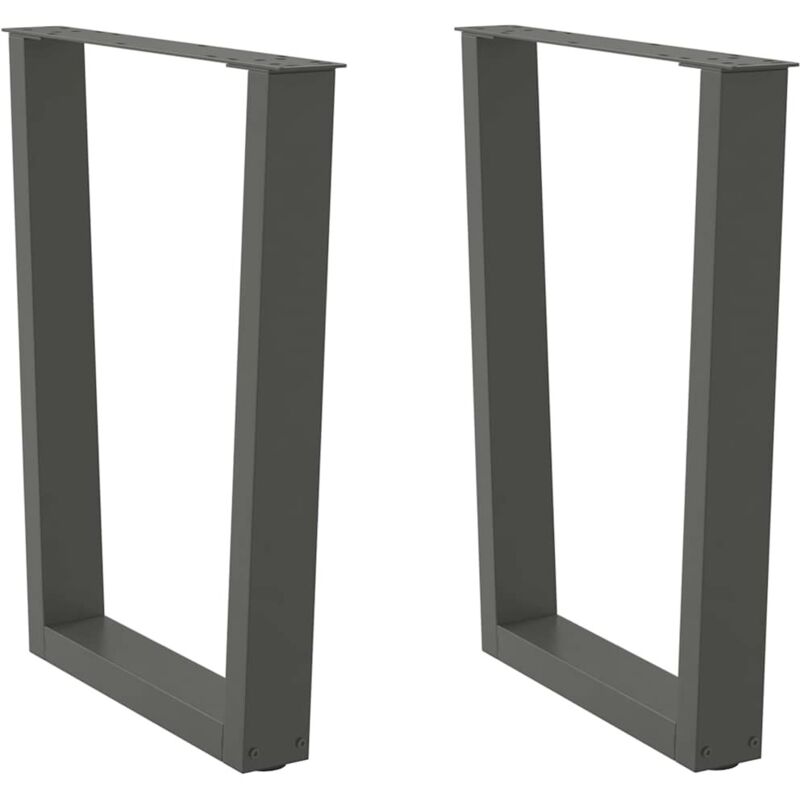 vidaXL Dining Table Legs V-Shape 2 pcs Anthracite 60x(72-73.3) cm Steel - Black, Black