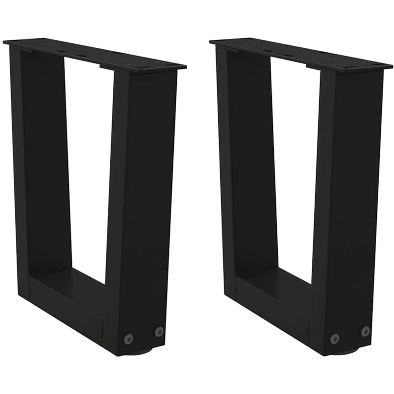 vidaXL Coffee Table Legs V-Shape 2 pcs Black 30x(30-31.3) cm Steel, Black