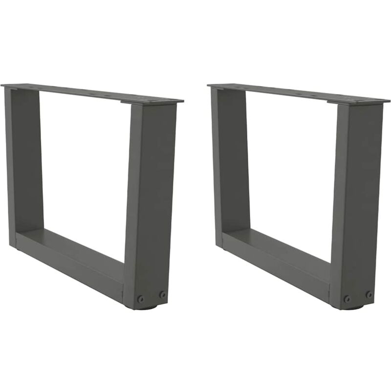 vidaXL Coffee Table Legs V-Shape 2 pcs Anthracite 60x(30-31.3) cm Steel - Black, Black