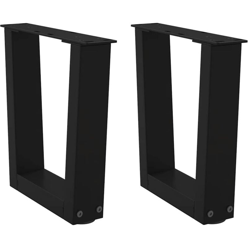 vidaXL Coffee Table Legs V-Shape 2 pcs Black 40x(30-31.3) cm Steel, Black