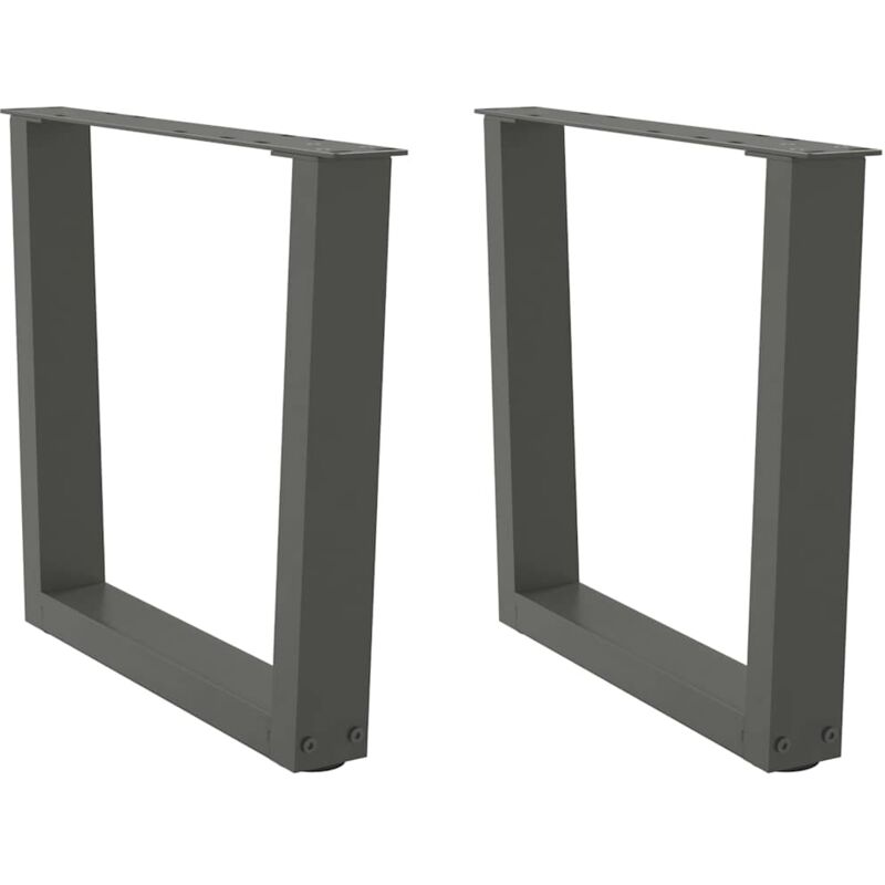 vidaXL Coffee Table Legs V-Shape 2 pcs Anthracite 60x(42-43.3) cm Steel - Black, Black
