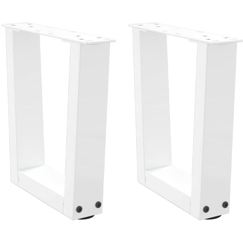 vidaXL Coffee Table Legs V-Shape 2 pcs White 40x(30-31.3) cm Steel, White