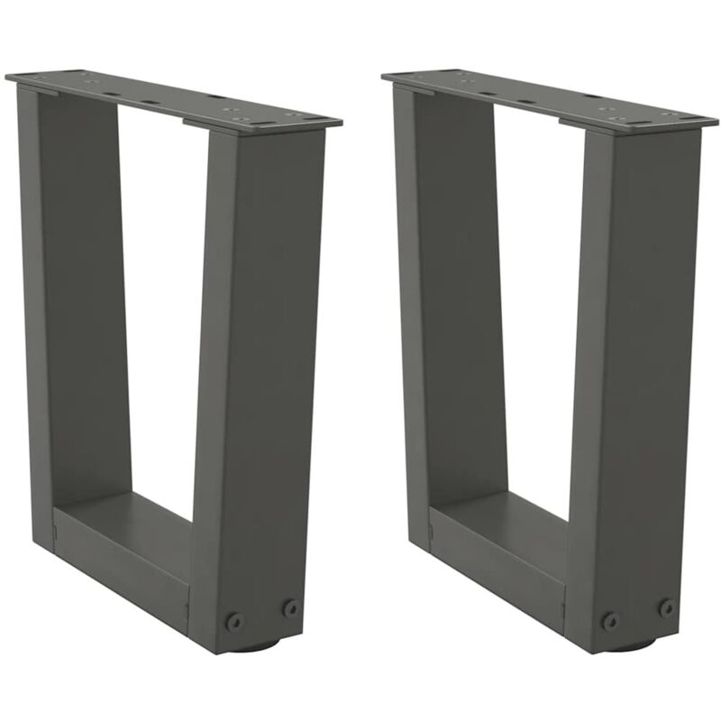 vidaXL Coffee Table Legs V-Shape 2 pcs Anthracite 30x(30-31.3) cm Steel - Black, Black
