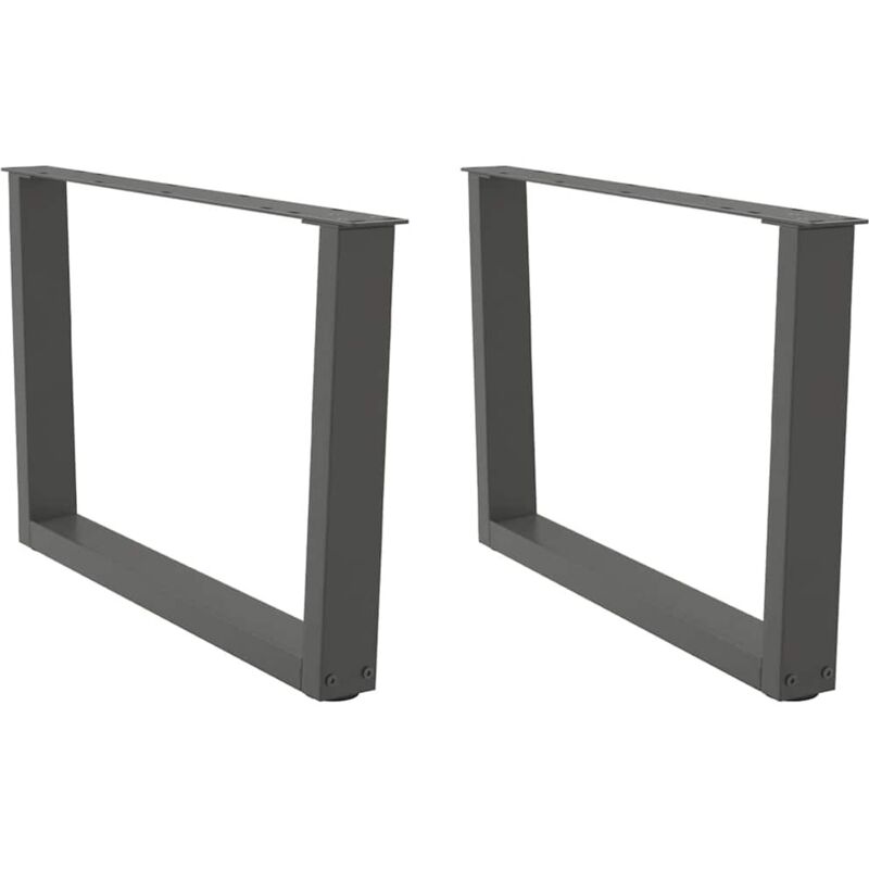 vidaXL Coffee Table Legs V-Shape 2 pcs Anthracite 70x(42-43.3) cm Steel - Black, Black
