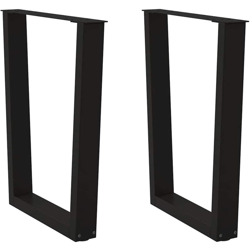 vidaXL Dining Table Leg - Black - Powder-coated steel - 60 cm wide, Black