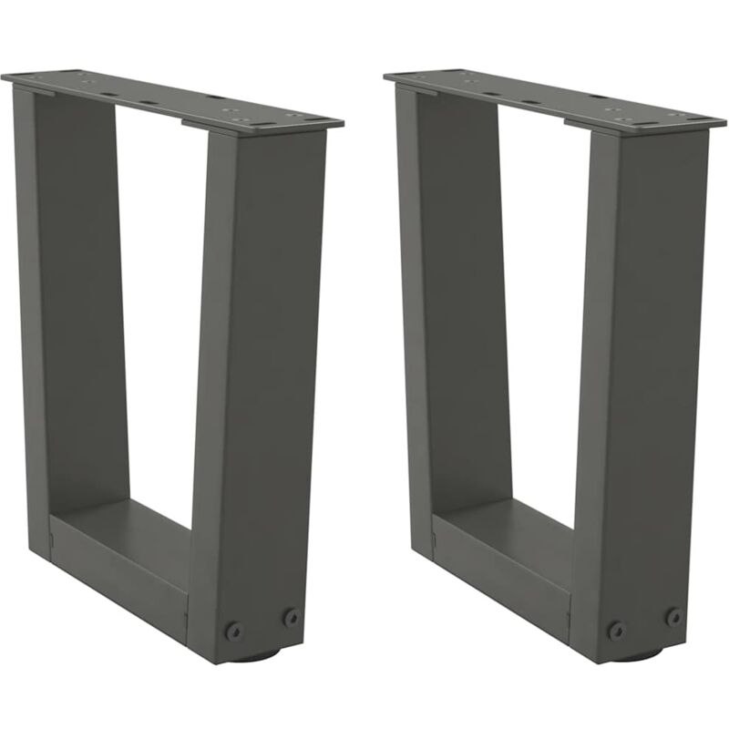 vidaXL Coffee Table Legs V-Shape 2 pcs Anthracite 40x(30-31.3) cm Steel - Black, Black