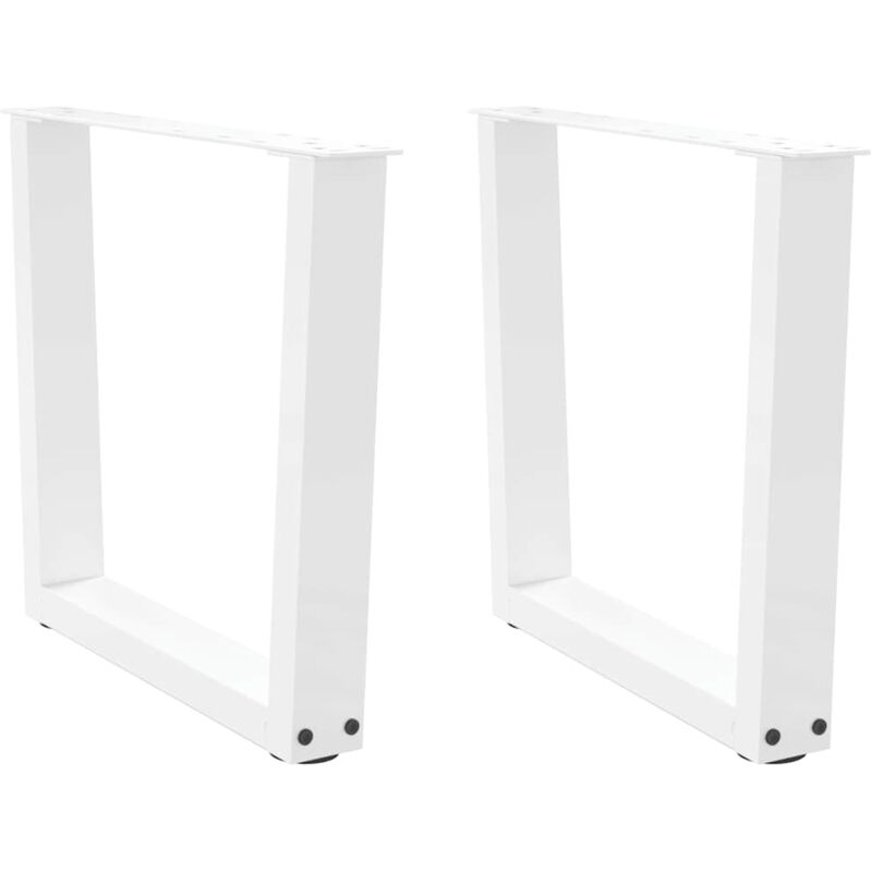 vidaXL Coffee Table Legs V-Shape 2 pcs White 50x(42-43.3) cm Steel, White