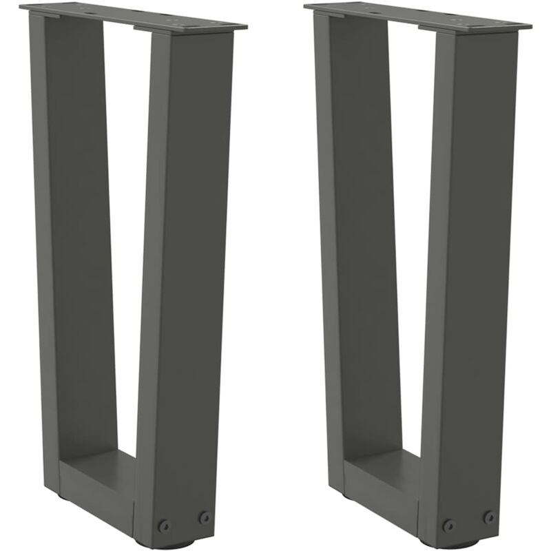 vidaXL Coffee Table Legs V-Shape 2 pcs Anthracite 38x(42-43.3) cm Steel - Black, Black