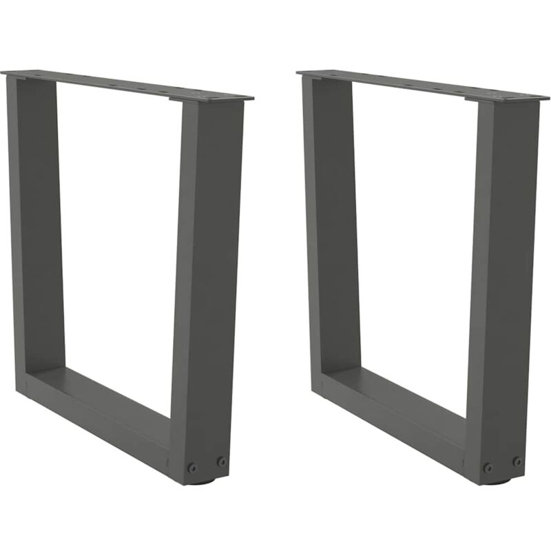vidaXL Coffee Table Legs V-Shape 2 pcs Anthracite 50x(42-43.3) cm Steel - Black, Black