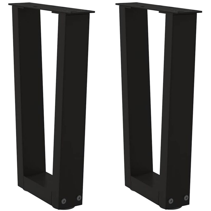 vidaXL Coffee Table Legs V-Shape 2 pcs Black 38x(42-43.3) cm Steel, Black
