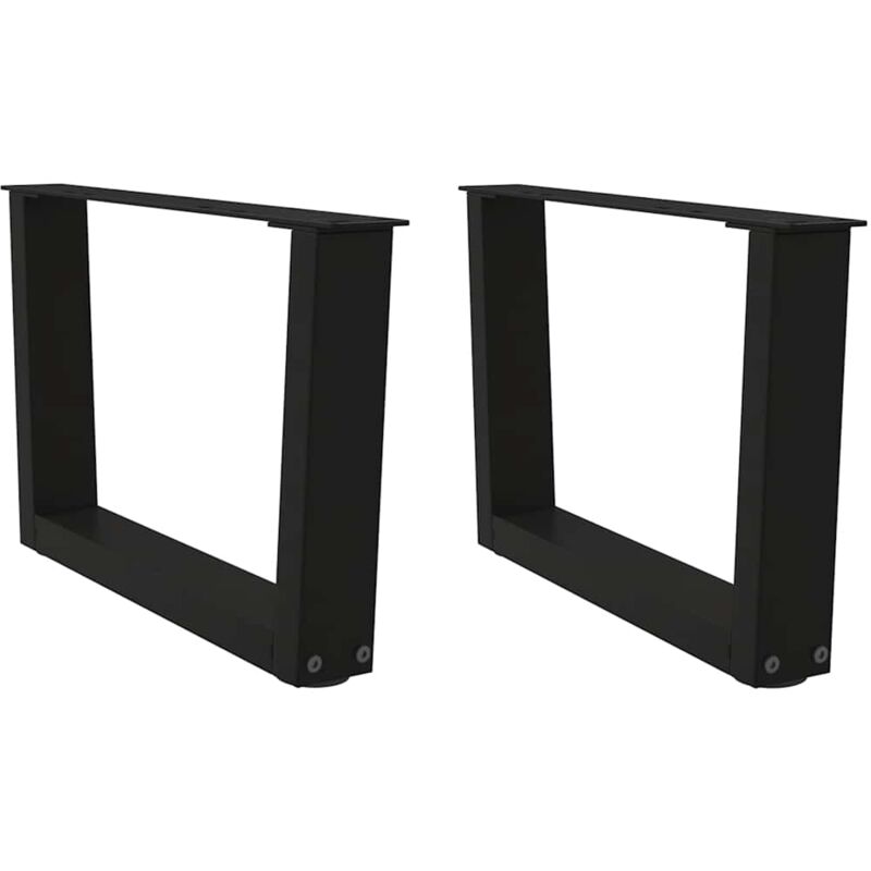 vidaXL Coffee Table Legs V-Shape 2 pcs Black 60x(30-31.3) cm Steel, Black