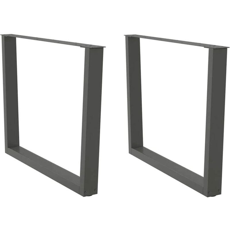 vidaXL Dining Table Legs V-Shape 2 pcs Anthracite 100x(72-73.3) cm Steel - Black, Black