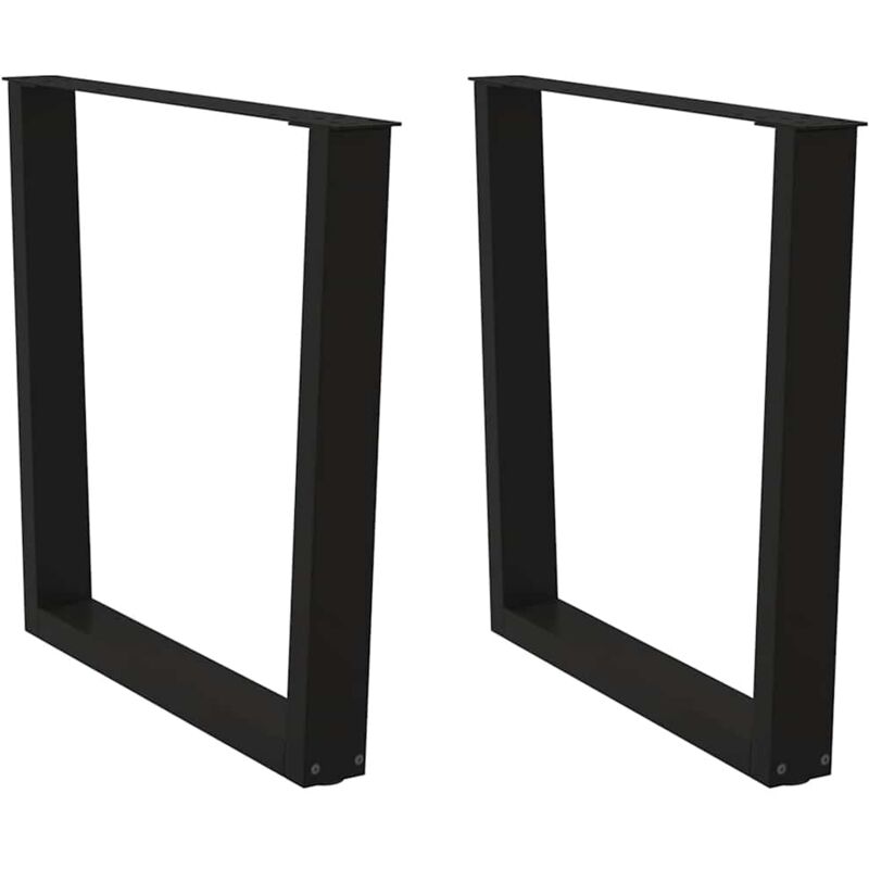 vidaXL Dining Table Leg - Black - Powder-coated steel - High Table Leg, Black