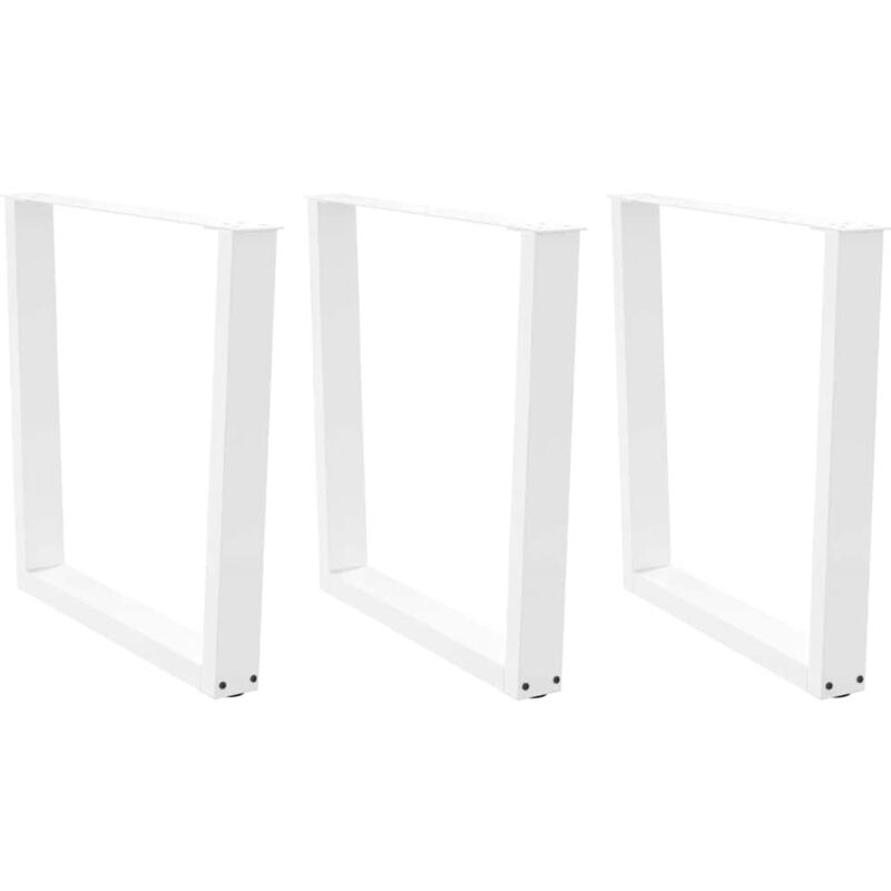 vidaXL Dining Table Legs V-Shape 3 pcs White 90x(72-73.3) cm Steel, White