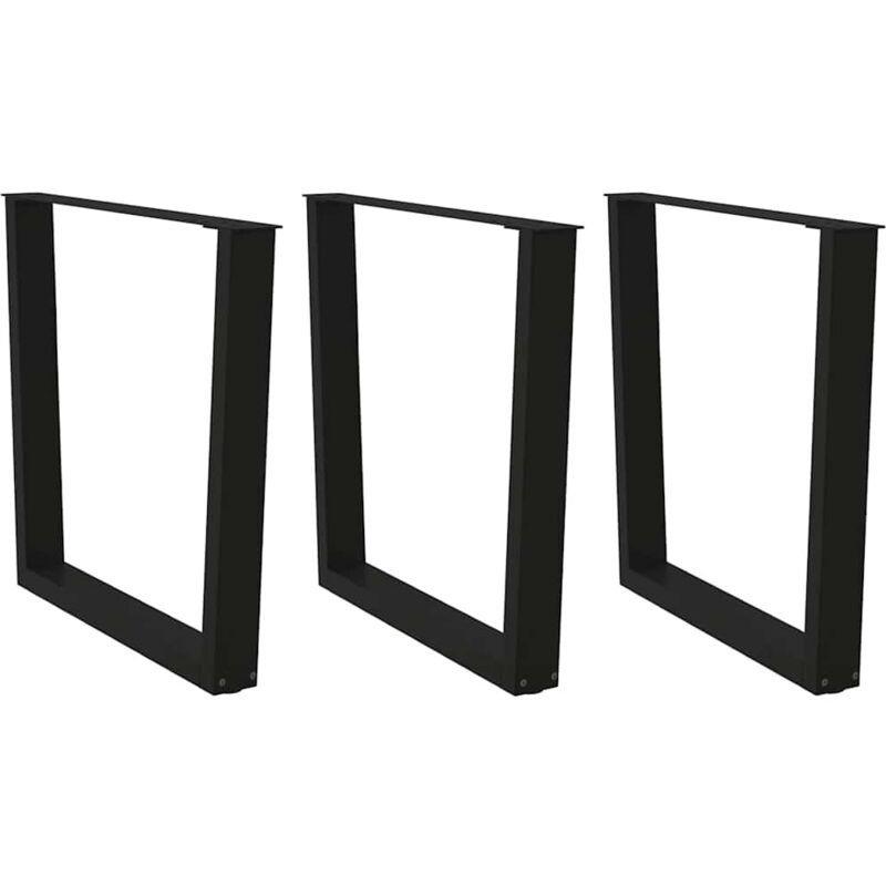 vidaXL Dining Table Legs V-Shape 3 pcs Black 80x(72-73.3) cm Steel, Black