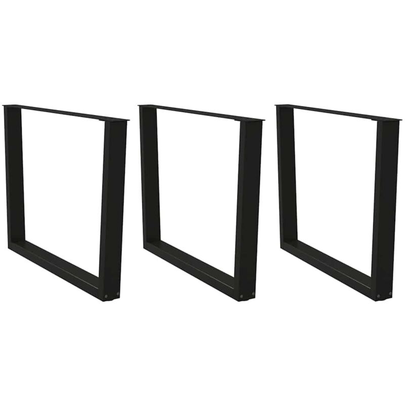 vidaXL Dining Table Legs V-Shape 3 pcs Black 100x(72-73.3) cm Steel, Black