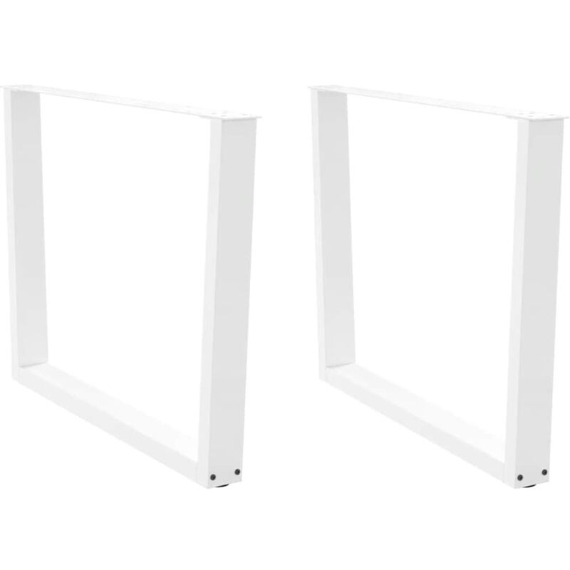 vidaXL Dining Table Legs V-Shape 2 pcs White 100x(72-73.3) cm Steel, White