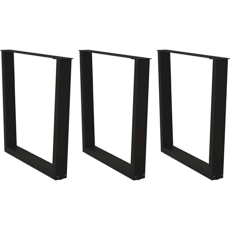vidaXL Dining Table Legs V-Shape 3 pcs Black 90x(72-73.3) cm Steel, Black