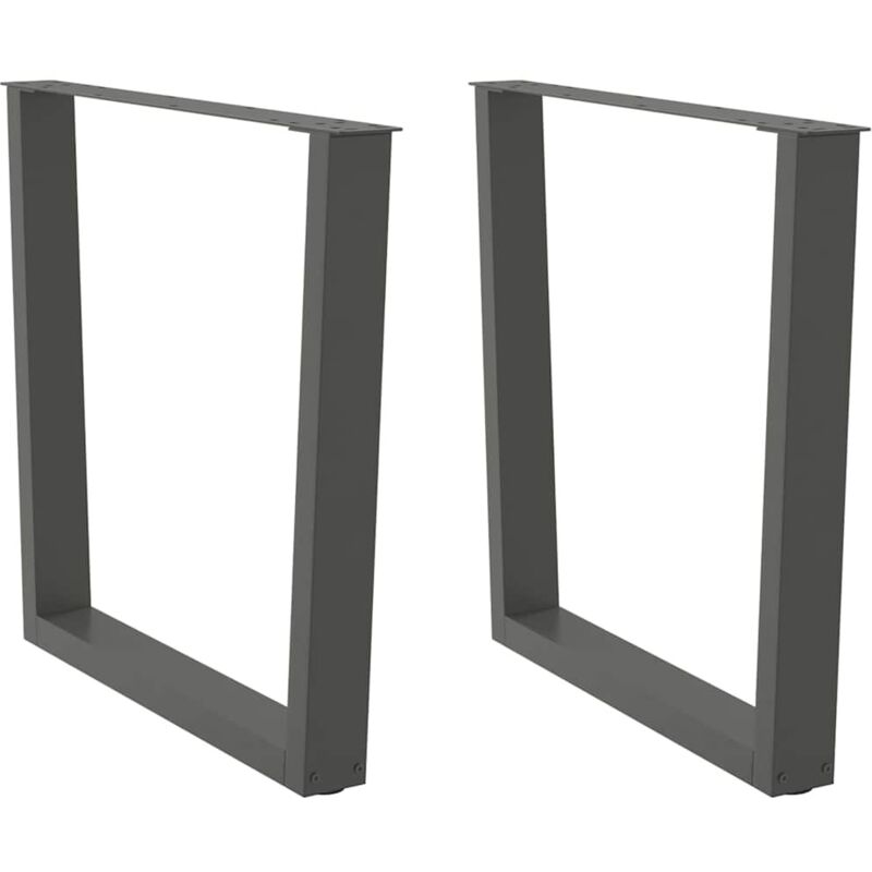 vidaXL Dining Table Legs V-Shape 2 pcs Anthracite 90x(72-73.3) cm Steel - Black, Black