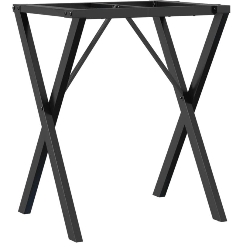 vidaXL Dining Table Legs X-Frame 60x50x73 cm Steel, Black