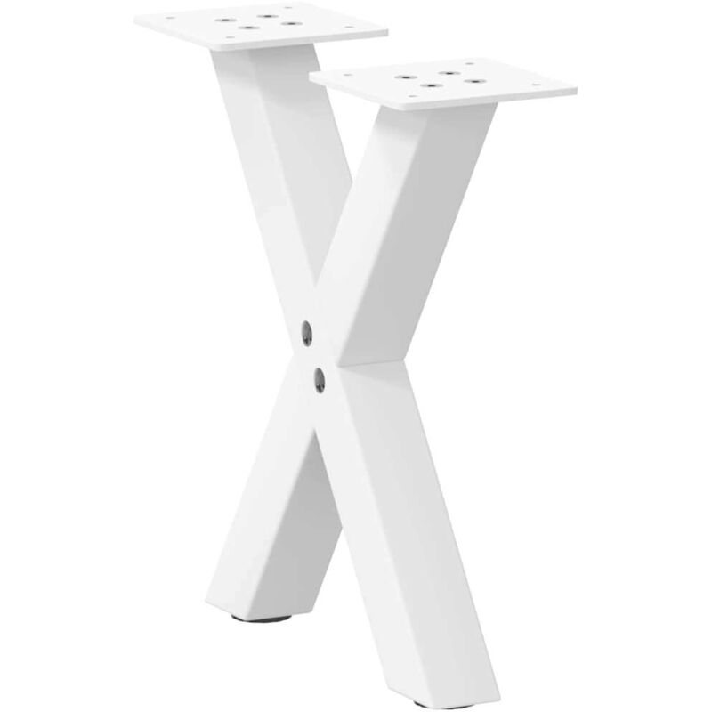Coffee Table Legs X-shaped 2 Pcs White 37x(30-31) Cm Steel Vidaxl
