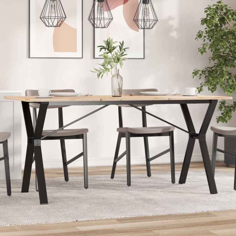 vidaXL Dining Table Legs Y-Frame 140x60x73 cm Steel, Black